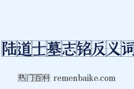 陆道士墓志铭反义词是什么意思的图片